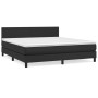 Box spring bed with black synthetic leather mattress 160x200 cm by vidaXL, Beds and slatted bases - Ref: Foro24-3141011, Pric...