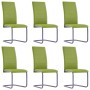 Cantilever dining chairs 6 units green synthetic leather by vidaXL, dining chairs - Ref: Foro24-278101, Price: 363,35 €, Disc...