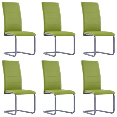 Cantilever dining chairs 6 units green synthetic leather by vidaXL, dining chairs - Ref: Foro24-278101, Price: 363,99 €, Disc...