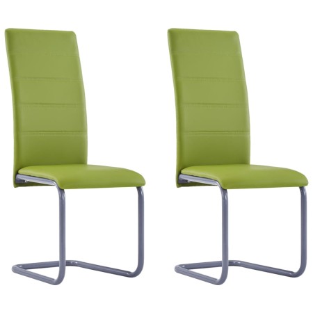 Cantilever dining chairs 2 pcs green synthetic leather by vidaXL, dining chairs - Ref: Foro24-281693, Price: 127,99 €, Discou...