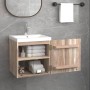 Armario de baño de pared madera maciza de teca 41x38x40 cm de vidaXL, Taquillas y armarios de almacenamiento - Ref: Foro24-33...