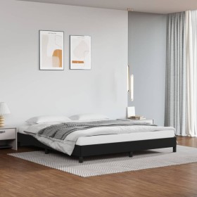 Estructura de cama de cuero sintético negro 160x200 cm de vidaXL, Camas y somieres - Ref: Foro24-346910, Precio: 99,99 €, Des...