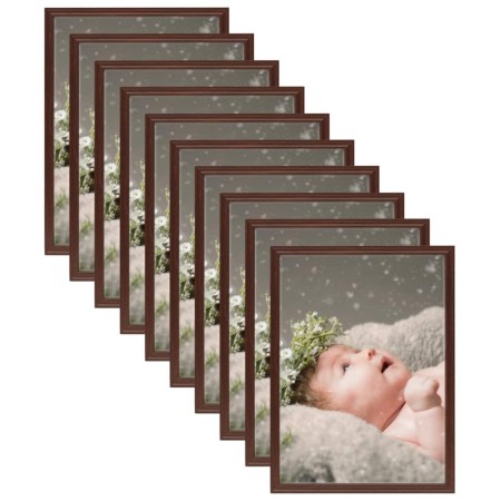 Table collage photo frames 10 pcs dark red 13x18 cm by vidaXL, Photo frames - Ref: Foro24-332663, Price: 20,63 €, Discount: %