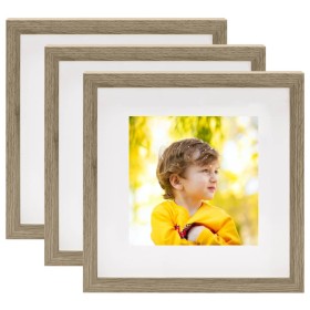 3D-Fotorahmen 3 Stück dunkles Holz 28x28cm 20x20cm Foto von vidaXL, Bilderrahmen - Ref: Foro24-332720, Preis: 27,71 €, Rabatt: %