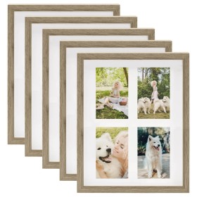 3D photo frames 5 pcs dark wood 28x35cm 4 photos of 10x15cm by vidaXL, Photo frames - Ref: Foro24-332723, Price: 41,93 €, Dis...