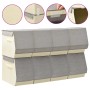 Stackable storage boxes with lids, 8 units, gray and cream fabric by vidaXL, Storage baskets - Ref: Foro24-332895, Price: 56,...