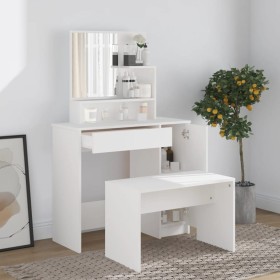 White dressing table set 86.5x35x136 cm by vidaXL, Bedroom Dressers - Ref: Foro24-3114147, Price: 111,66 €, Discount: %