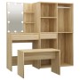 Sonoma Oak Plywood LED Vanity Set by vidaXL, Bedroom furniture sets - Ref: Foro24-3114101, Price: 221,26 €, Discount: %