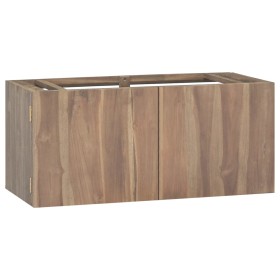 Armario de baño de pared madera maciza de teca 90x39x40 cm de vidaXL, Taquillas y armarios de almacenamiento - Ref: Foro24-33...