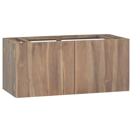 Teak solid wood wall-mounted bathroom cabinet 90x39x40 cm by vidaXL, Lockers and storage cabinets - Ref: Foro24-338254, Price...