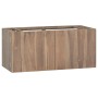 Armario de baño de pared madera maciza de teca 90x39x40 cm de vidaXL, Taquillas y armarios de almacenamiento - Ref: Foro24-33...