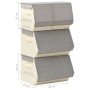 Juego de cajas de almacenaje apilables 4 uds tela gris y crema de vidaXL, Cestas para almacenaje - Ref: Foro24-332901, Precio...