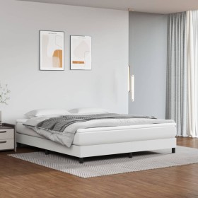 White synthetic leather bed frame 160x200 cm by vidaXL, Beds and slatted bases - Ref: Foro24-3120707, Price: 100,99 €, Discou...