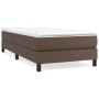 Brown synthetic leather bed frame 100x200 cm by vidaXL, Beds and slatted bases - Ref: Foro24-3120685, Price: 89,99 €, Discoun...