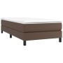 Brown synthetic leather bed frame 100x200 cm by vidaXL, Beds and slatted bases - Ref: Foro24-3120685, Price: 89,99 €, Discoun...