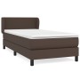 Box spring bed with brown synthetic leather mattress 100x200 cm by vidaXL, Beds and slatted bases - Ref: Foro24-3127238, Pric...