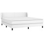 Box spring bed with white synthetic leather mattress 160x200 cm by vidaXL, Beds and slatted bases - Ref: Foro24-3127200, Pric...