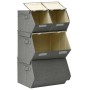 Set de cajas de almacenaje apilables 3 uds tela gris antracita de vidaXL, Cestas para almacenaje - Ref: Foro24-332902, Precio...