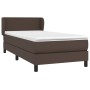 Box spring bed with brown synthetic leather mattress 100x200 cm by vidaXL, Beds and slatted bases - Ref: Foro24-3127178, Pric...