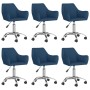 Drehbare Esszimmerstühle, 6 Einheiten, blauer Stoff von vidaXL, Essstühle - Ref: Foro24-3090282, Preis: 426,22 €, Rabatt: %