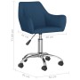 Sillas de comedor giratorias 6 unidades tela azul de vidaXL, Sillas de comedor - Ref: Foro24-3090282, Precio: 426,22 €, Descu...