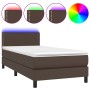 Boxspringbett mit Matratze und LED-braunem Kunstleder 100x200 cm von vidaXL, Betten und Lattenroste - Ref: Foro24-3134150, Pr...