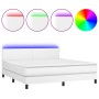 Boxspringbett mit Matratze und LED-weißem Kunstleder 160x200 cm von vidaXL, Betten und Lattenroste - Ref: Foro24-3134112, Pre...