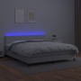 Boxspringbett mit Matratze und LED-weißem Kunstleder 160x200 cm von vidaXL, Betten und Lattenroste - Ref: Foro24-3134112, Pre...