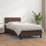 Box spring bed with brown synthetic leather mattress 100x200 cm by vidaXL, Beds and slatted bases - Ref: Foro24-3141050, Pric...