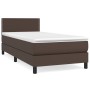 Box spring bed with brown synthetic leather mattress 100x200 cm by vidaXL, Beds and slatted bases - Ref: Foro24-3141050, Pric...