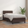 Box spring bed with brown synthetic leather mattress 100x200 cm by vidaXL, Beds and slatted bases - Ref: Foro24-3141110, Pric...