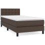 Cama box spring con colchón cuero sintético marrón 100x200 cm de vidaXL, Camas y somieres - Ref: Foro24-3141110, Precio: 344,...