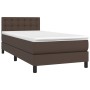 Box spring bed with brown synthetic leather mattress 100x200 cm by vidaXL, Beds and slatted bases - Ref: Foro24-3141110, Pric...