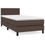 Box spring bed with brown synthetic leather mattress 100x200 cm by vidaXL, Beds and slatted bases - Ref: Foro24-3140990, Pric...