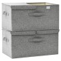 Aufbewahrungsboxen 2 Einheiten aus grauem Stoff 50x30x25 cm von vidaXL, Aufbewahrungskörbe - Ref: Foro24-332915, Preis: 32,29...