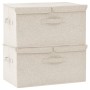 Storage boxes 2 units cream fabric 50x30x25 cm by vidaXL, Storage baskets - Ref: Foro24-332917, Price: 38,15 €, Discount: %