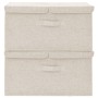 Storage boxes 2 units cream fabric 50x30x25 cm by vidaXL, Storage baskets - Ref: Foro24-332917, Price: 38,15 €, Discount: %