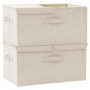 Storage boxes 2 units cream fabric 50x30x25 cm by vidaXL, Storage baskets - Ref: Foro24-332917, Price: 38,15 €, Discount: %