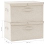 Aufbewahrungsboxen 2 Einheiten cremefarbener Stoff 50x30x25 cm von vidaXL, Aufbewahrungskörbe - Ref: Foro24-332917, Preis: 37...