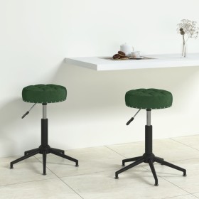 Sillas de comedor giratorias 2 unidades terciopelo verde oscuro de vidaXL, Sillas de comedor - Ref: Foro24-333040, Precio: 60...