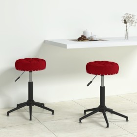 Sillas de comedor giratorias 2 uds terciopelo rojo vino tinto de vidaXL, Sillas de comedor - Ref: Foro24-333043, Precio: 56,9...