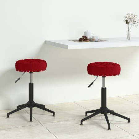 Sillas de comedor giratorias 2 uds terciopelo rojo vino tinto de vidaXL, Sillas de comedor - Ref: Foro24-333043, Precio: 56,7...