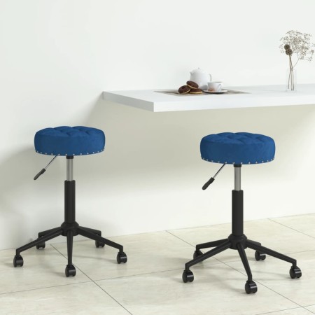 Sillas de comedor giratorias 2 unidades terciopelo azul de vidaXL, Sillas de comedor - Ref: Foro24-333063, Precio: 73,23 €, D...