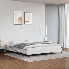 Estructura de cama de cuero sintético blanco 160x200 cm de vidaXL, Camas y somieres - Ref: Foro24-346911, Precio: 100,27 €, D...