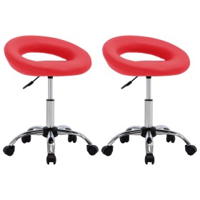 Swivel dining chairs 2 pcs red synthetic leather by vidaXL, dining chairs - Ref: Foro24-333279, Price: 66,67 €, Discount: %