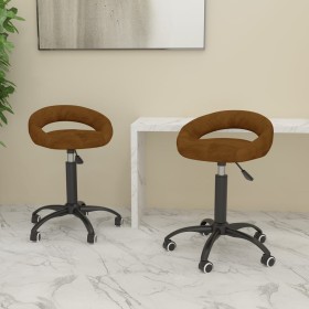 Swivel dining chairs 2 pcs brown velvet by vidaXL, dining chairs - Ref: Foro24-333299, Price: 65,99 €, Discount: %