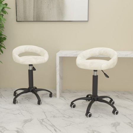 Swivel dining chairs 2 units cream velvet by vidaXL, dining chairs - Ref: Foro24-333300, Price: 70,36 €, Discount: %