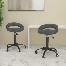 Swivel dining chairs 2 units dark gray velvet by vidaXL, dining chairs - Ref: Foro24-333302, Price: 84,99 €, Discount: %