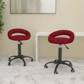 2pcs Red Wine Red Velvet Swivel Dining Chairs by vidaXL, dining chairs - Ref: Foro24-333307, Price: 62,40 €, Discount: %