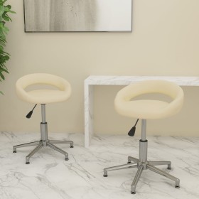 Swivel dining chairs 2 units cream synthetic leather by vidaXL, dining chairs - Ref: Foro24-333323, Price: 92,94 €, Discount: %